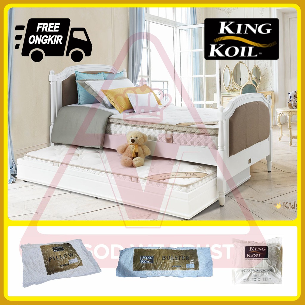 King Koil Kids Single Duo 100 120 x 200 100x200 120x200 Full Set Fullset Spring Bed Kasur Saja Only 