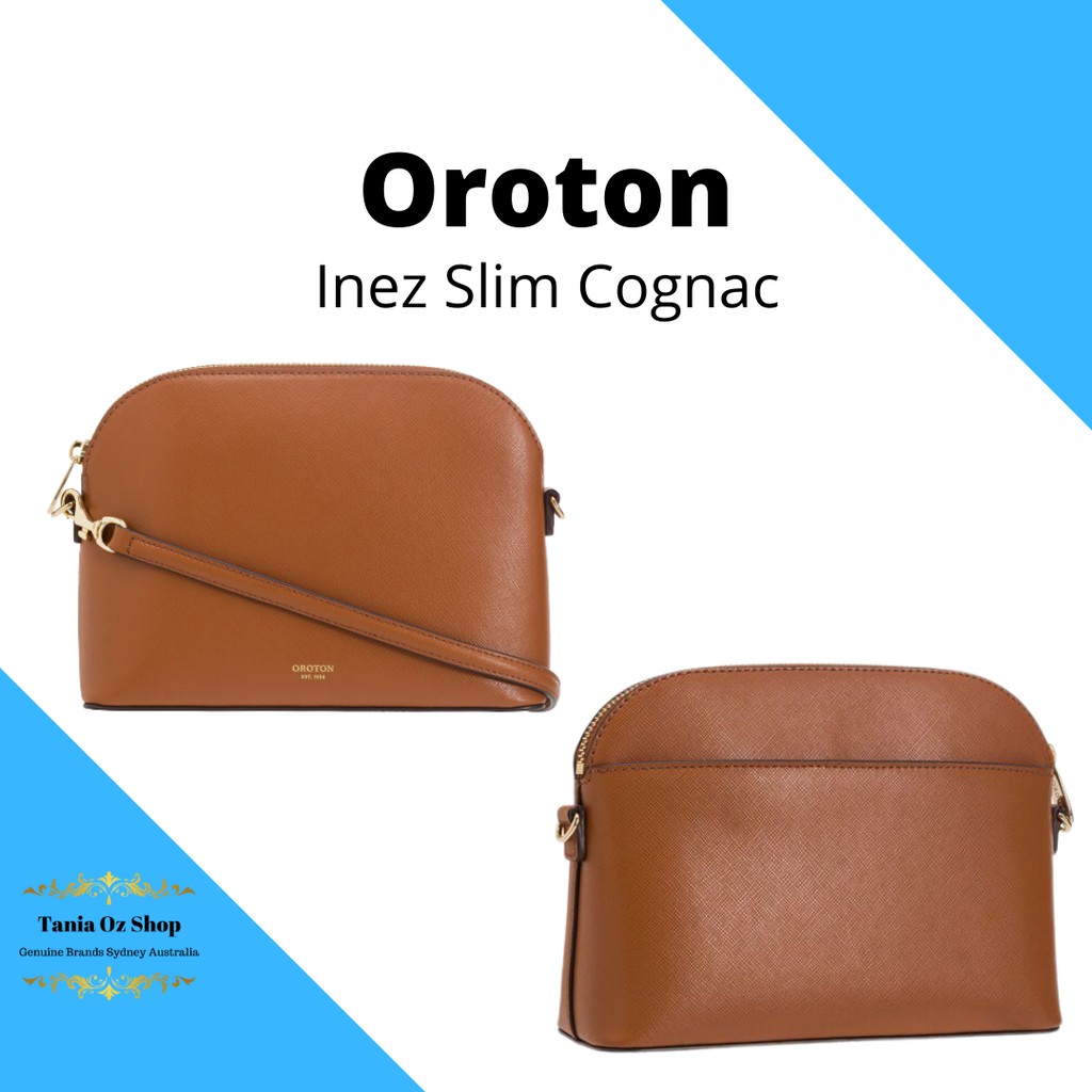 Tas Selempang Wanita Oroton Inez Slim Cognac Original