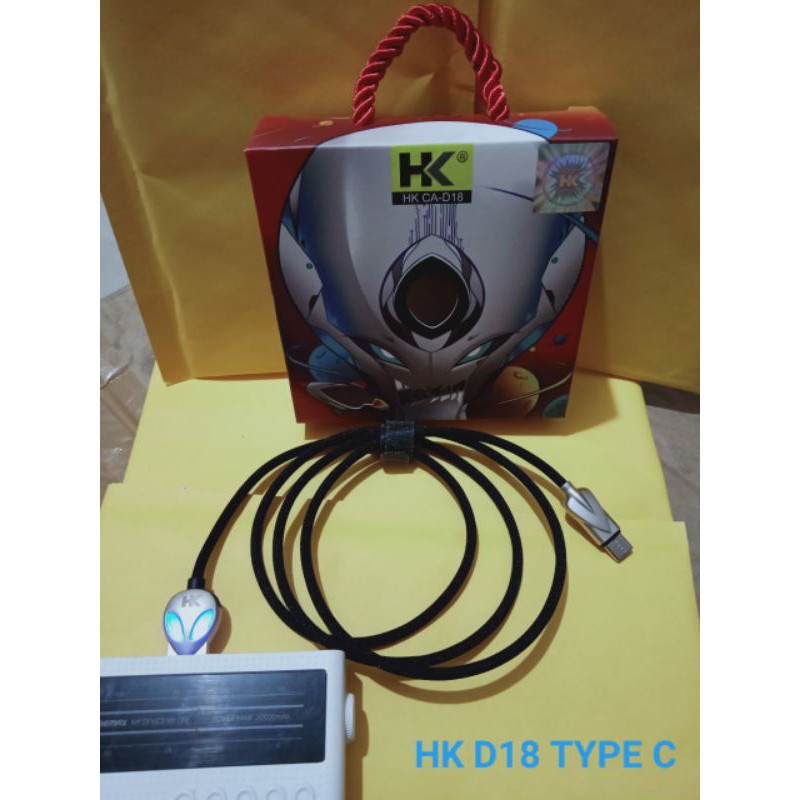 kabel data hk d18 d 18 hkd18 type c fast charging ironman with led