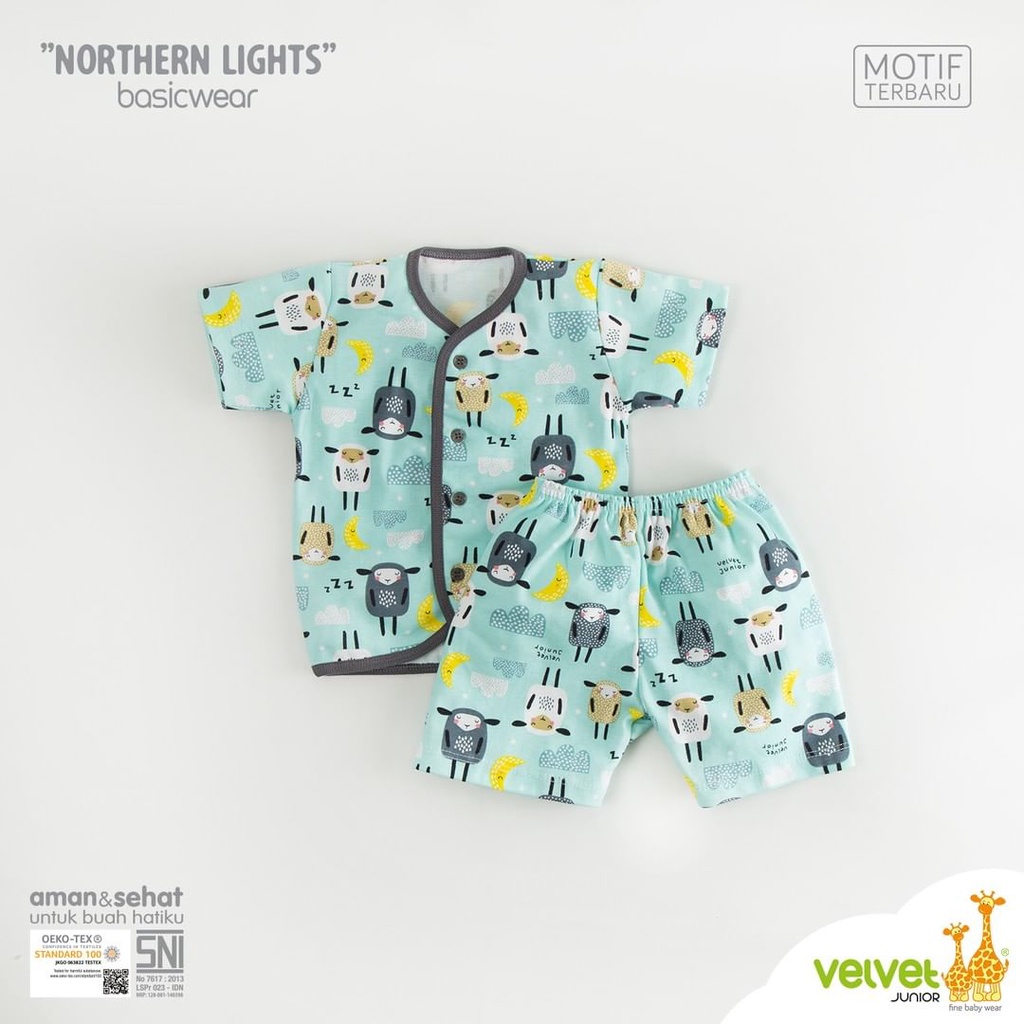 VELVET JUNIOR SETELAN BAYI MOTIF NORTHERN LIGHTS / SETELAN BAYI