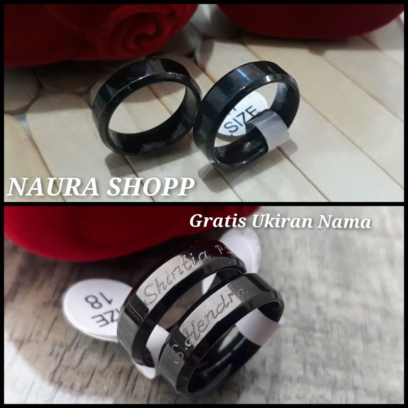 Cincin couple titanium ukiran nama