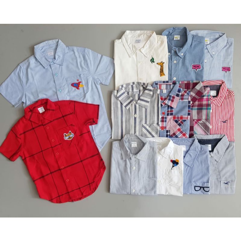 Bee & Bae / Gymbore / Crazy8 Boys Long Sleeve and Short Sleeve Shirt / Kemeja Anak Laki-laki Lengan 