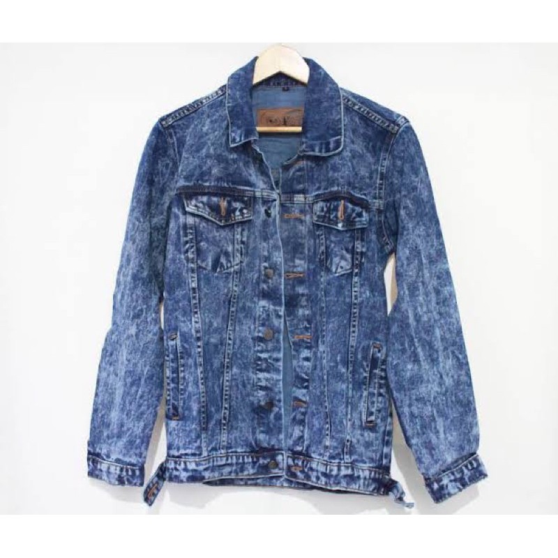 Jaket jeans oversized sandwash acid blue (TUA)