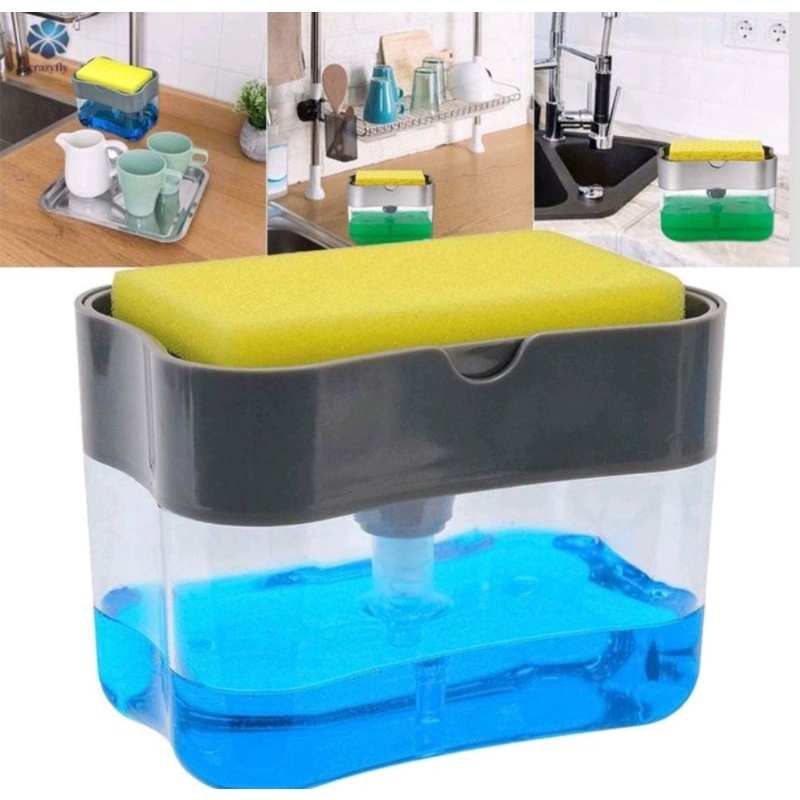 TERMURAH GROSIR SOAP PUMP SPONGE CADDY DISPENSER TEMPAT SABUN CUCI PIRING/ DISPENSER SABUN/ DISPENSER CUCI