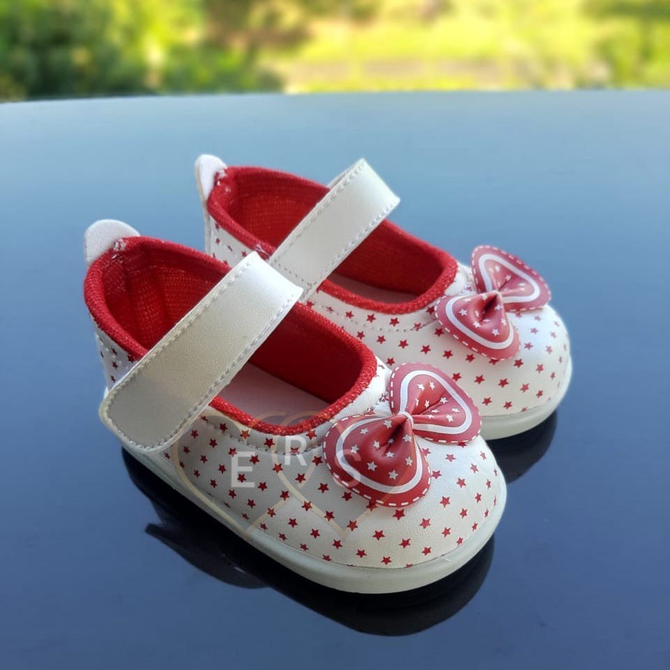 TOKOERS SNP09 Sepatu Pesta Anak Perempuan bunyi cit Umur 1 2 3 thn - Motif Pita