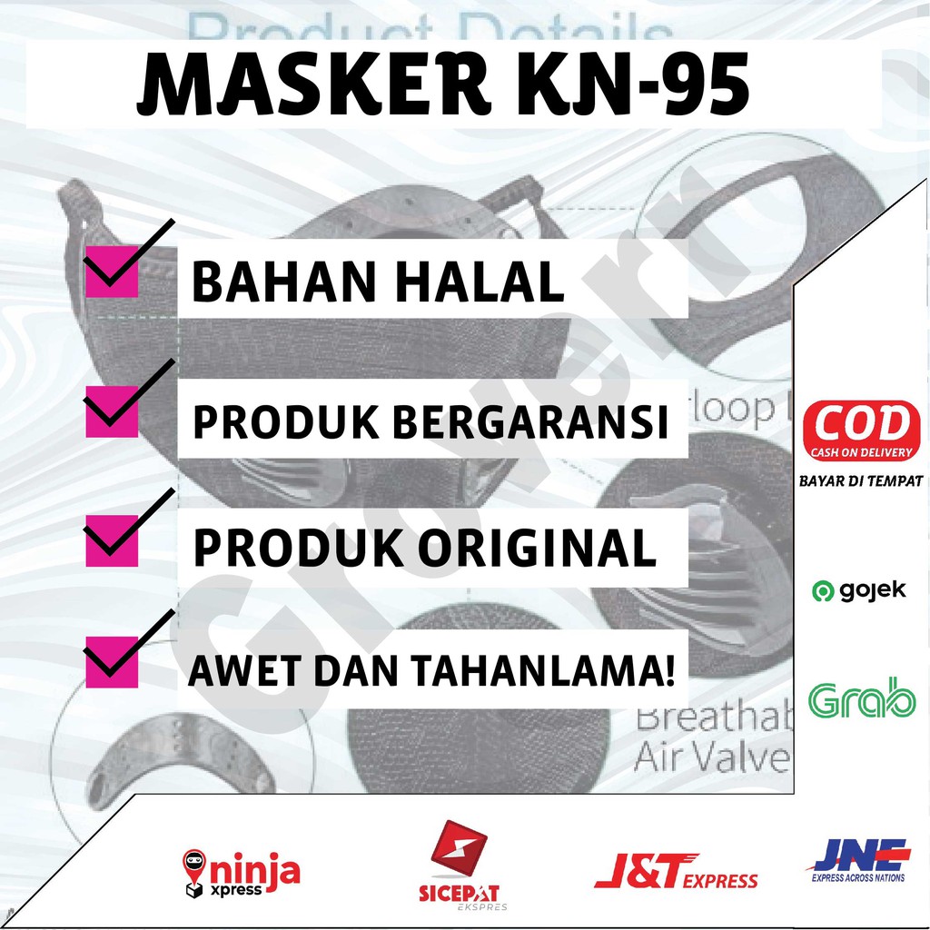 Premium Masker Respirator Ventilator Filter Udara Kn 95 Breatheable Sport Mask Impor Bisa Dicuci