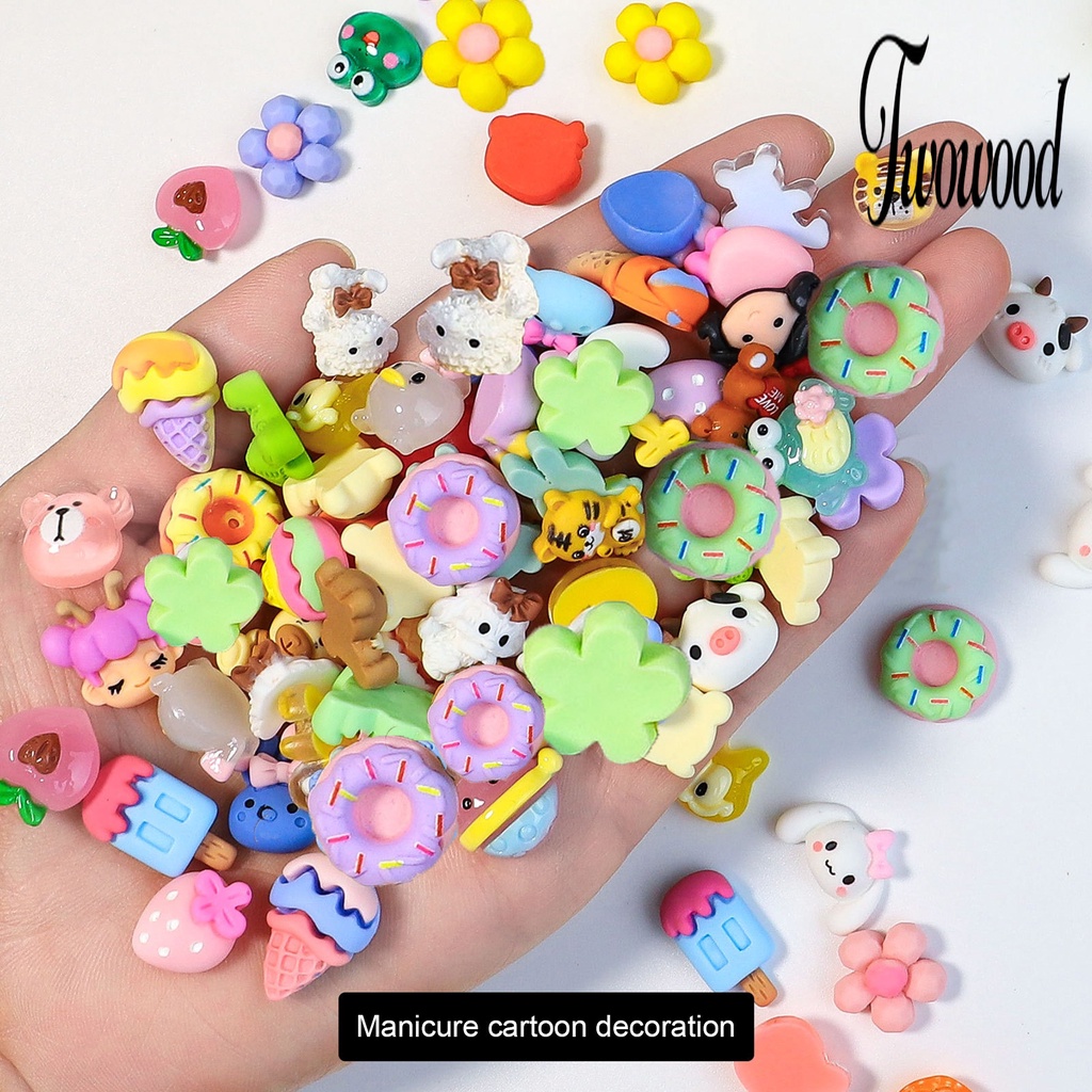 20 Pcs Perhiasan Kuku 3D Bahan Resin Tahan Air Untuk Dekorasi Manicure