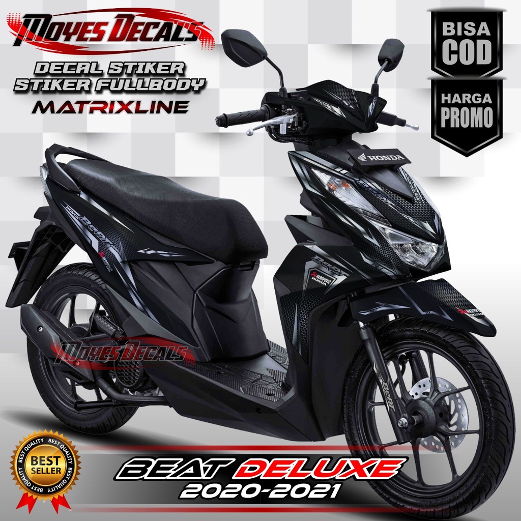 Decal Sticker Honda Beat Deluxe Matrixline Black Silver Full Body