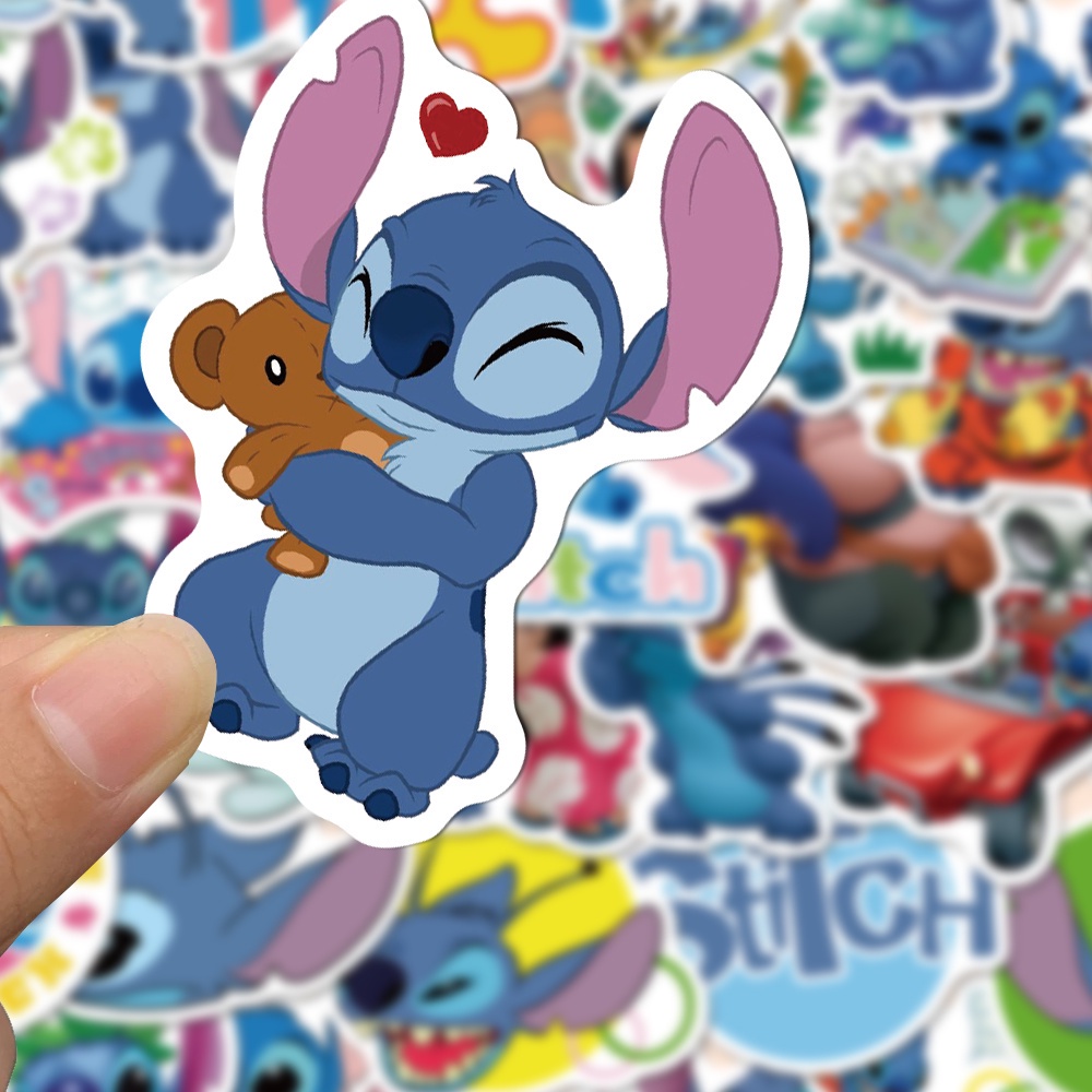 50 Pcs Stiker Motif Kartun Lilo &amp; Stitch Tahan Air Untuk Dekorasi Laptop / Cangkir Air