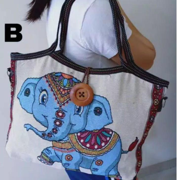 RECOMENDED best seller tas Thailand kanvas / tas gajah tas Bangkok / tas kanvas gajah /oleh oleh ban