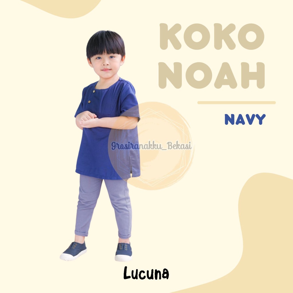 Koko Anak Noah Lucuna Linen Warna Navy 1-5thn