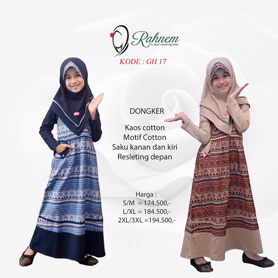 BAJU MUSLIM ANAK PEREMPUAN / RAHNEM GH - 17 / FASHION MUSLIM