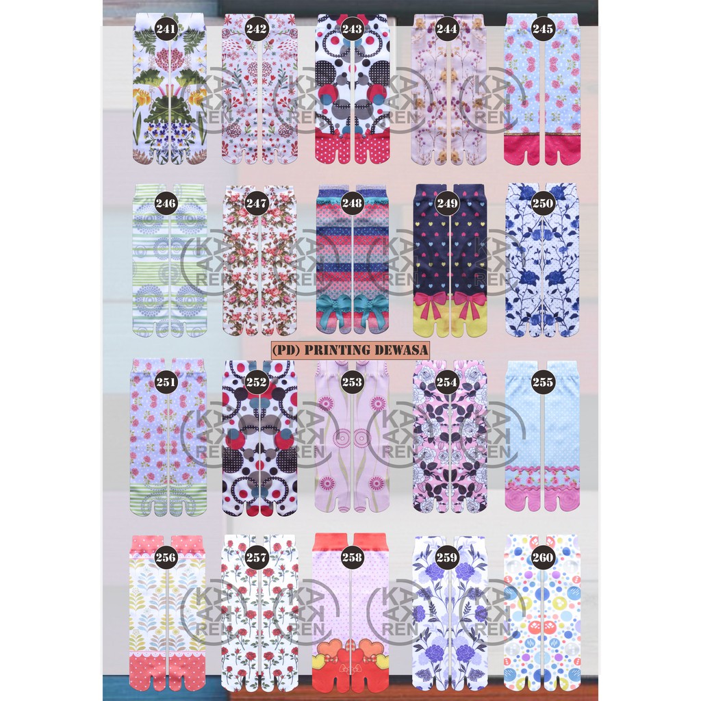 Kakaren Kaos Kaki Printing Dewasa Murah N