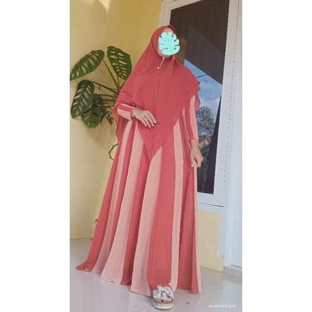 set gamis syari orange