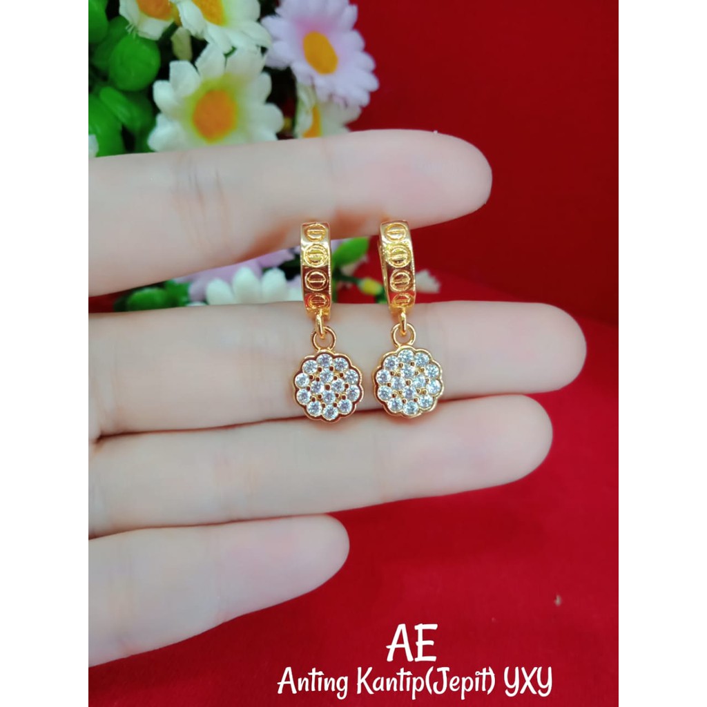 Anting jepit gantung YAXIYA | Anting kantip YAXIYA gold