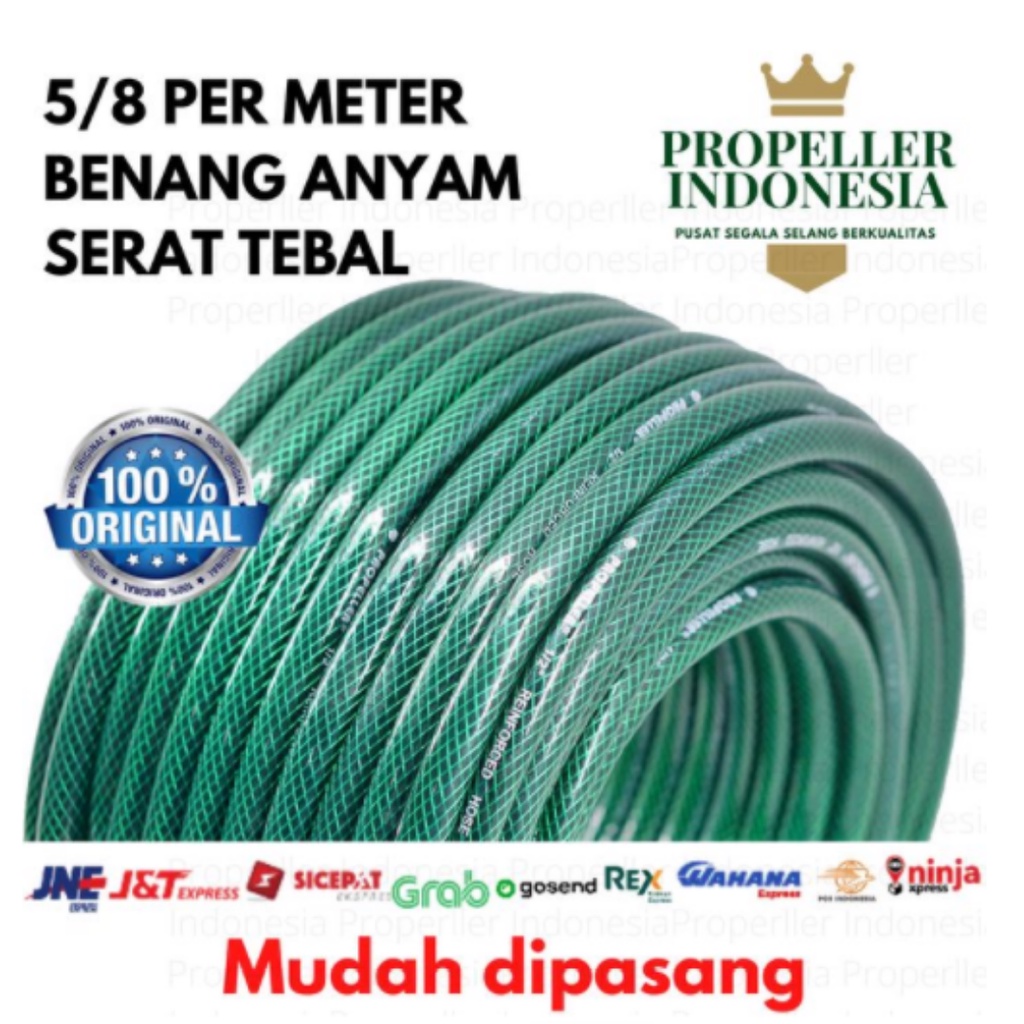 Selang Air PERMETER 5/8 Benang Hijau/Selang Air Taman/Slang Air Tanaman/ Selang Air Elastis