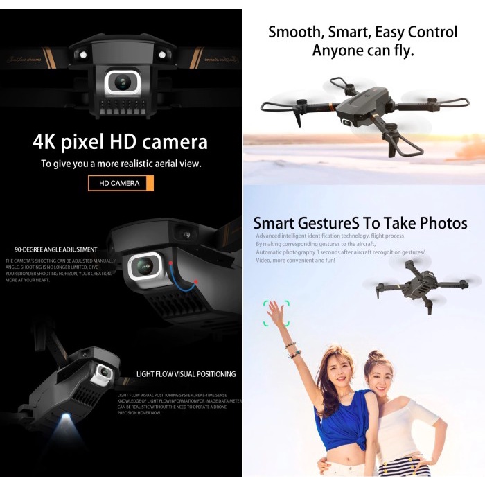 Putusitompulshops - Drone 4DRC V4 Dual Camera 4K Return To Home 20 Minutes Flight Time