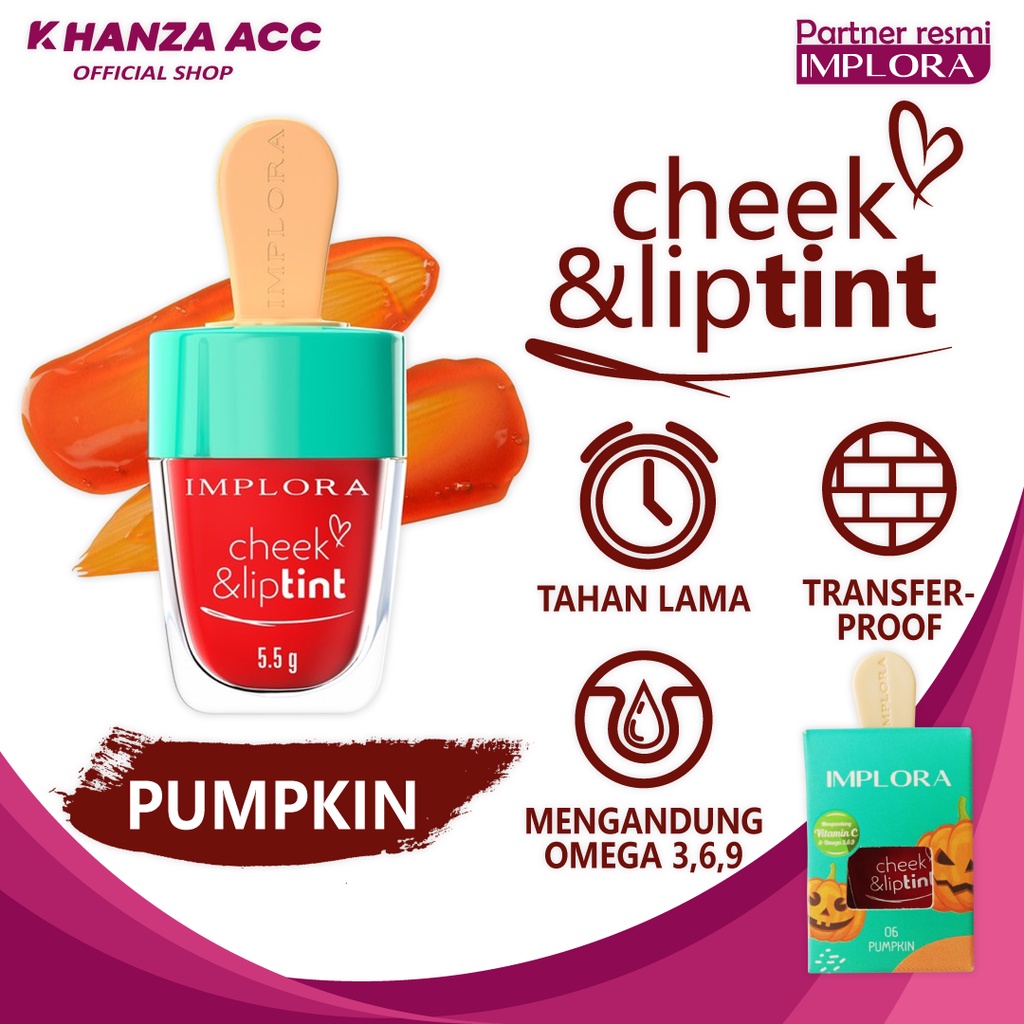 KHANZAACC Implora Cheek and Liptint Original BPOM Lip tint Implora