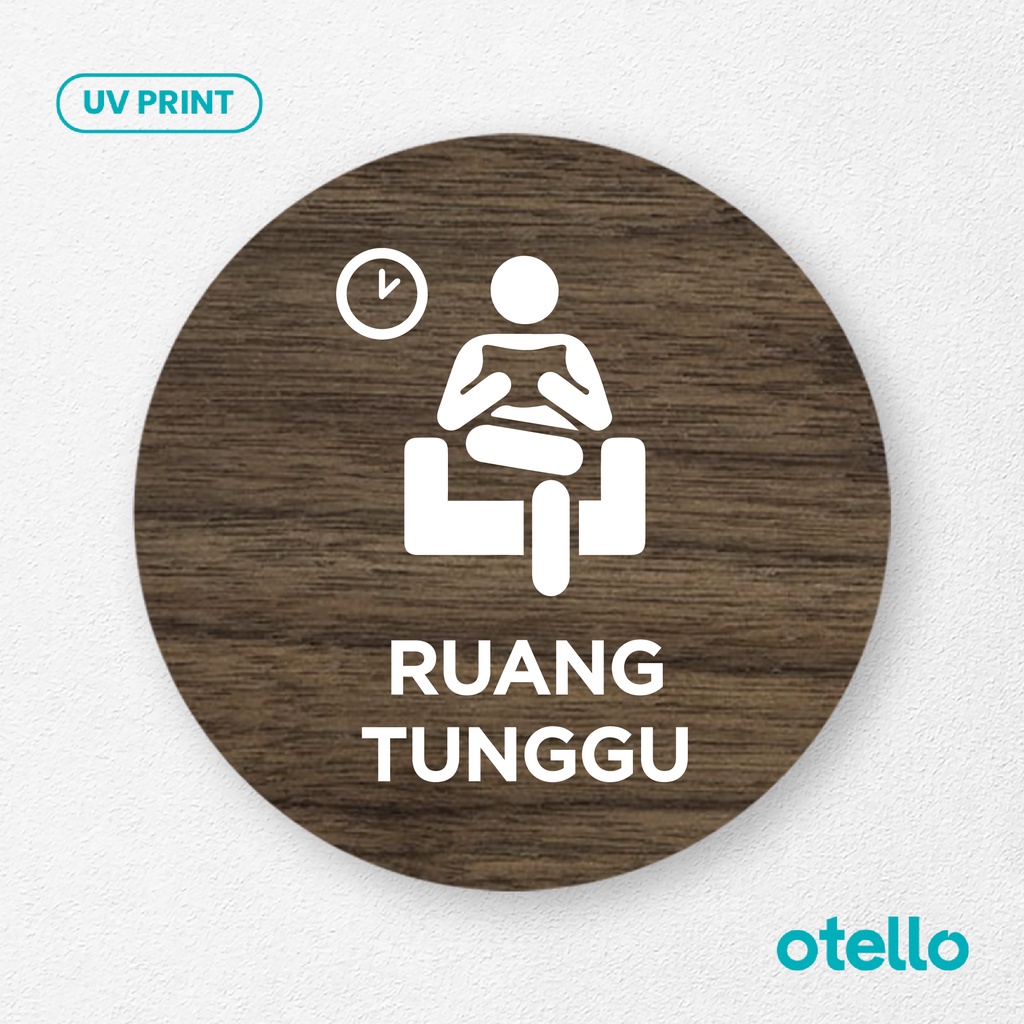 Signage Ruang Tunggu Sign Board Kayu Wooden Papan Label Waiting Room