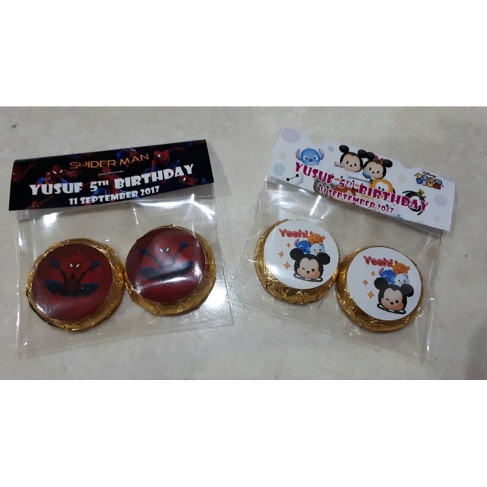 

isi 2 Coklat souvenir / goodie bag / dessert table / coklat koin