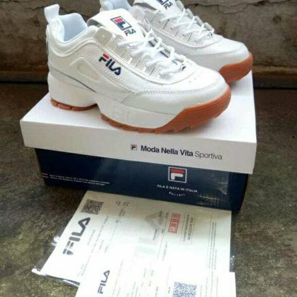 FILA DISTRUPTOR 2 WHITE GUM KOREA - SEPATU FILA KOREA SEPATU FILA WHITE MURAH TERMURAH