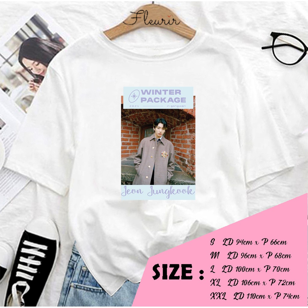 FLEURIR - KAOS OVERSIZE  JUNGKOOK WINTER KATUN KAOS WANITA DEWASA TUMBLR TEE UNISEX JUMBO