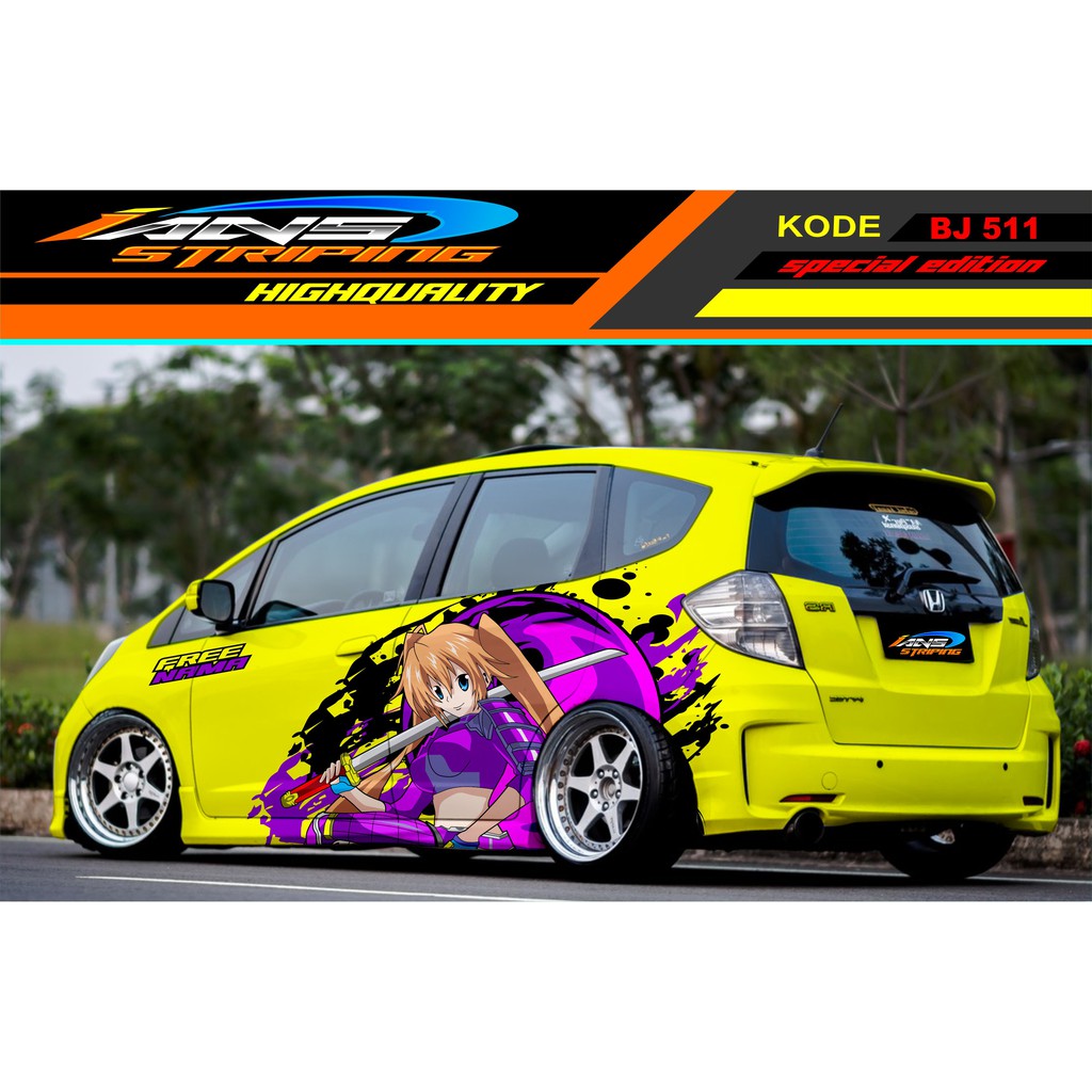 STICKER MOBIL HONDA JAZZ SWIFT BRIO AGYA SIGRA / DECAL STICKER MOBIL / VARIASI STICKER MOBIL ANIME