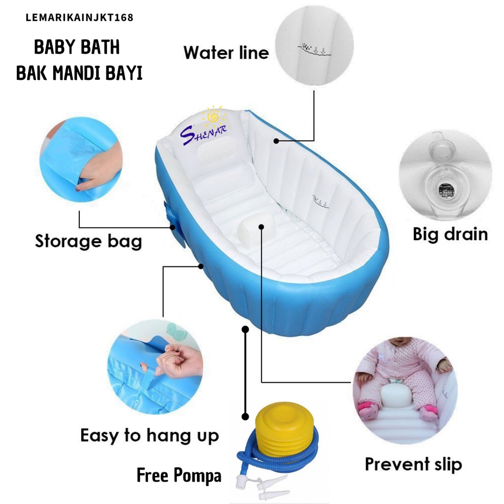 NEW SHENAR | BAK MANDI BAYI FREE POMPA|BAK BAYI|BABY FOLDING|BABY BATH| BABY BATH TUB BAK MANDI ANGIN ANAK BAYI BATHTUB|BABY BUTH TERMASUK POMPA|BAK MANDI BAYI|HAMPERS BABY|KADO BAYI