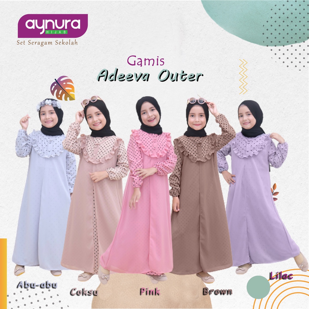 Gamis Anak Set Rompi Polkadot