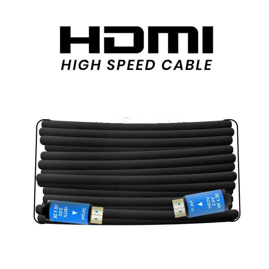 Cable hdtv 2.0 eyota 20m male-male gold 4k 2k 3d - Kabel hdtv 20 meter