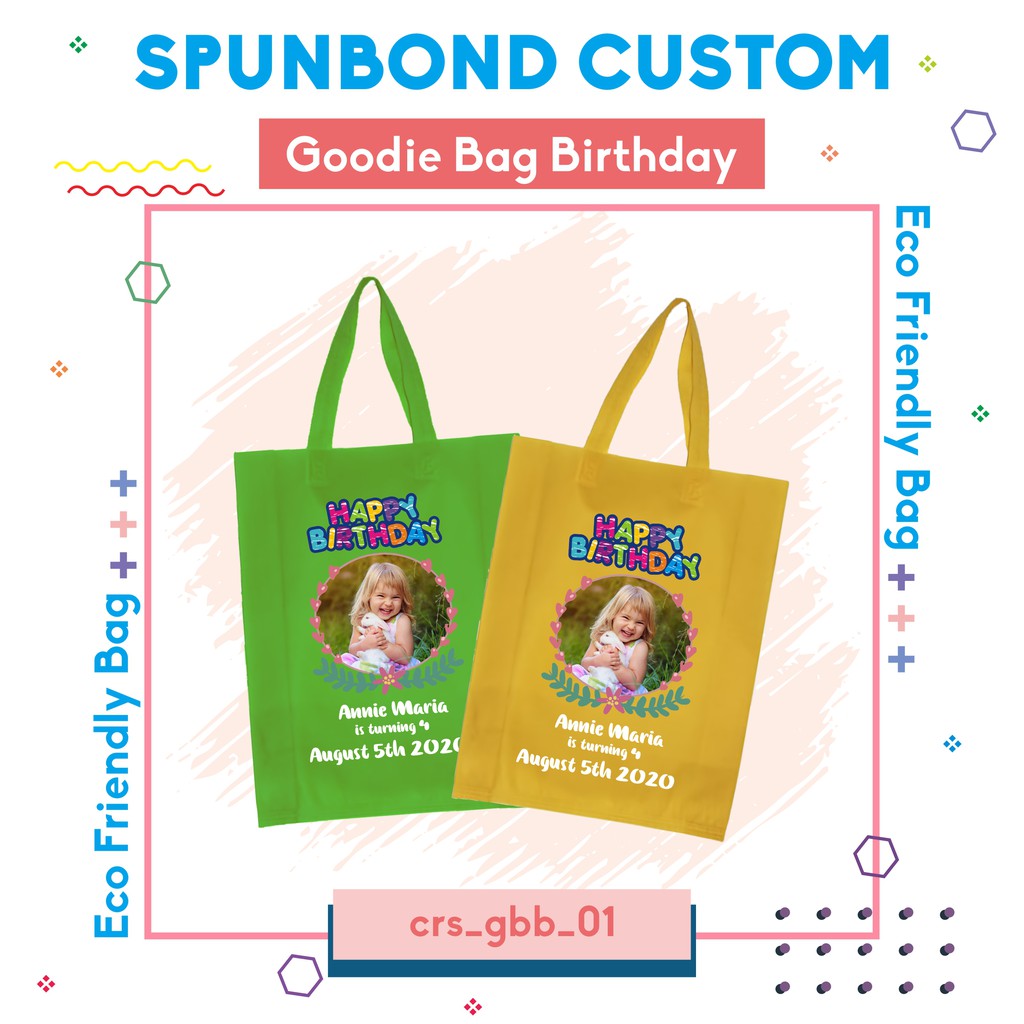 

GOODIE BAG ULANG TAHUN BAHAN SPUNBOND TAS SOUVENIR BIRTHDAY