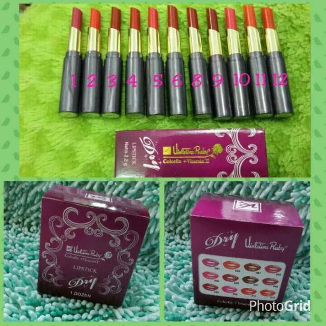 1box12pcs lipstik violetine ruty colorfix ori