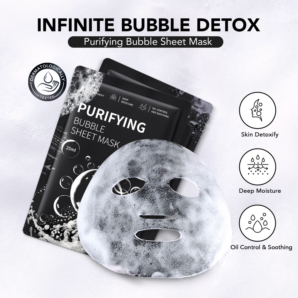 YOU Purifying Bubble Sheet Mask | Masker Wajah | Moisturizer &amp; Oil Control