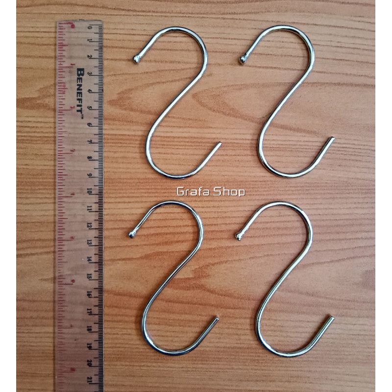 4 Pcs Hanger Gantungan Hook S Krom Stainless ( Pengait Bentuk S)