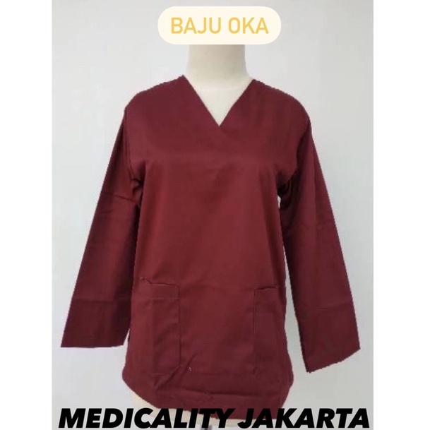 baju oka atasan saja lengan panjang 2XL-6XL - seragam perawat - baju dokter jaga - baju oka JUMBO