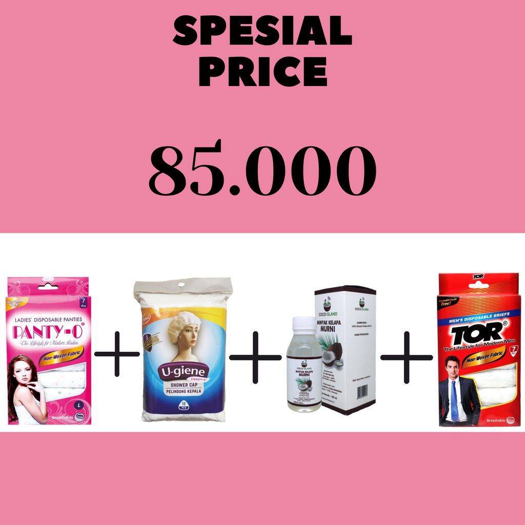 

Panty-O / Ugiene / Coco Island / TOR / SPESIAL BUNDLING - PANTY-O, TOR, SHOWER CAP, VCO 100ml