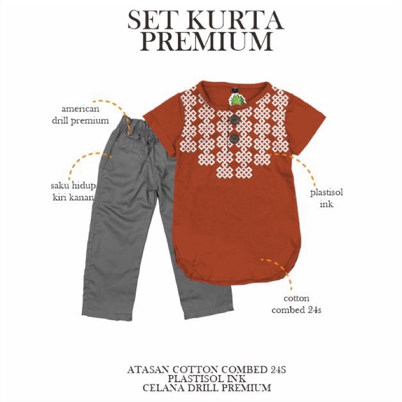 Setelan Kurta Premium Pineapple Original Koko Anak High Quality Pakaian Anak Lakilaki Best Seller