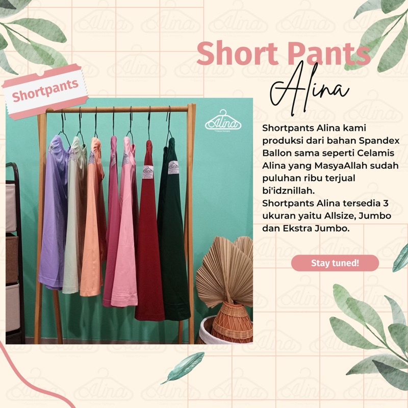 Celana Pendek Wanita Alina - Short Pants  All Size dan Jumbo Perempuan Spandex Ballon - Dalaman Rok Pendek