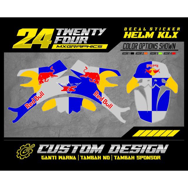 Decal helm klx 150 - Wraping helmet - sticker helm  klx - kyt - gm - snail - cargloss  TWHL0014