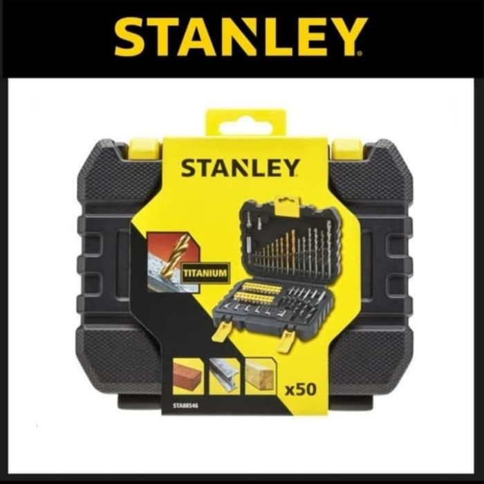mata bor set STANLEY 50 pcs mata bor set titanium mata bor besi