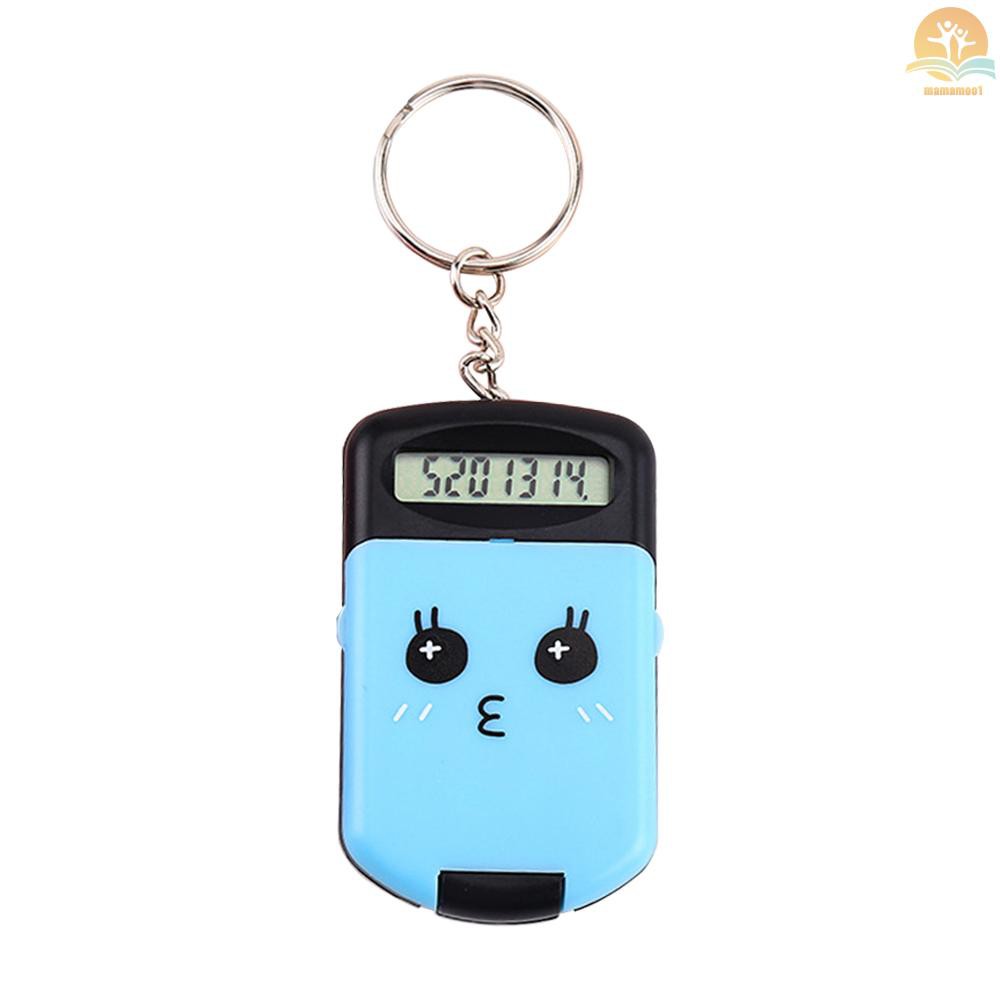 Mini Calculator Cute Cartoon with Keychain 8 Digits Display Portable Pocket Size Calculator for Children Students School Supplies