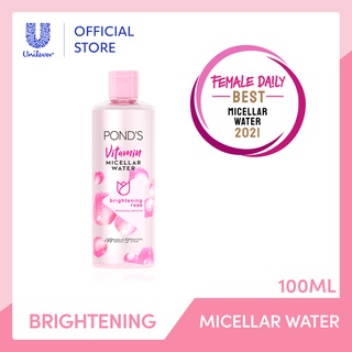Image of Ponds Micellar Water Brightening Rose 100ml 99% Makeup Remover dgn Niacinamide & Vitamin C