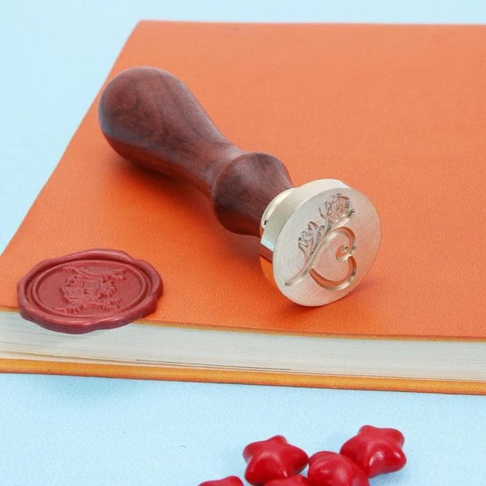 Sealing Wax Stamp with Wood Handle - Rose Flower Series