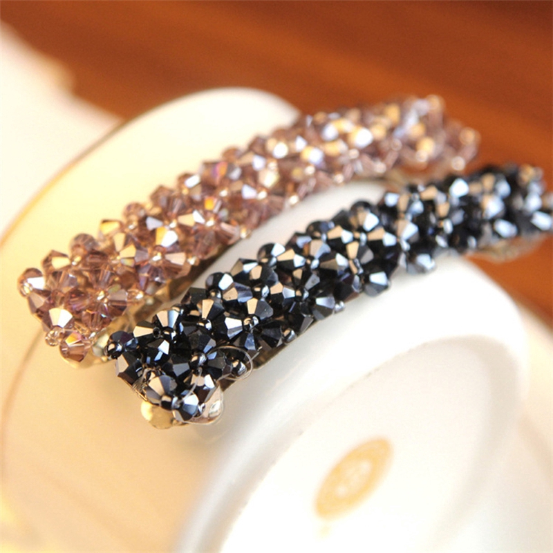 Fashion Girls Bling Headwear Crystal Rhinestone Hair Clip Hairpin Barrette