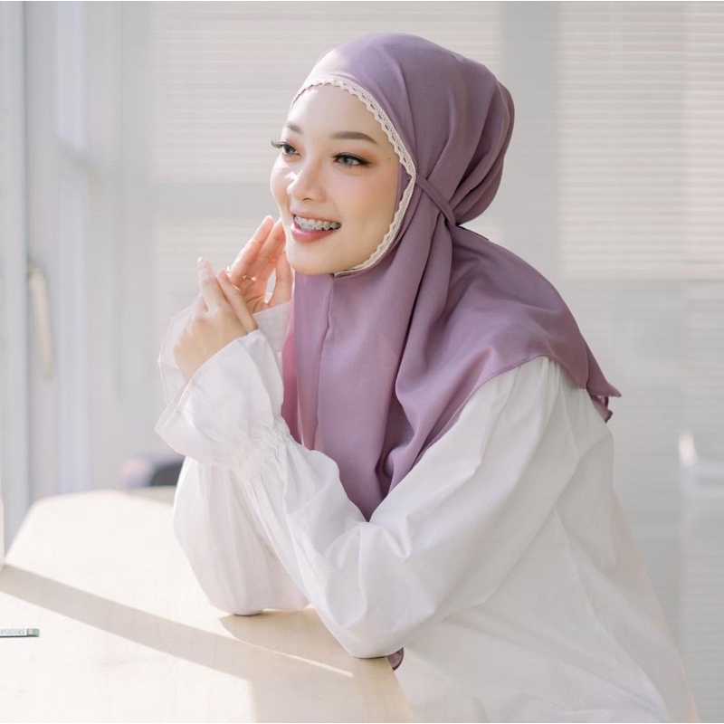 AV - JILBAB RENDA INSTAN DIAMOND / JILBAB MURAH POLOS GRATIS ONGKIR