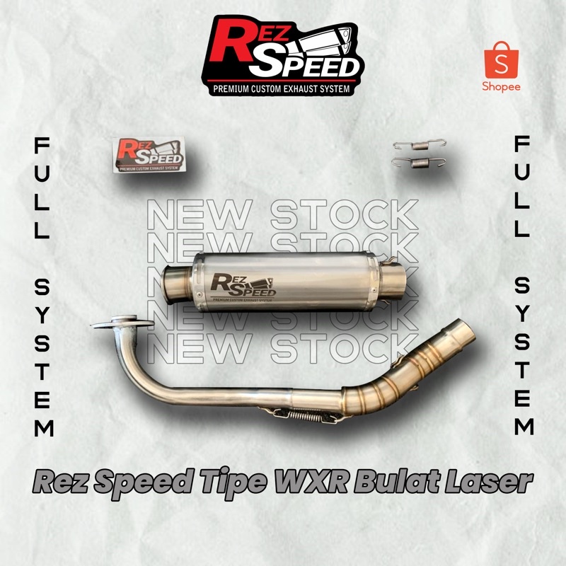 Knalpot Rez Speed Polos Laser Fullsystem AEROX NMAX VARIO LEXI PCX ADV MIO SOUL BEAT NEW GENIO FINO ALL MATIC-Wxr