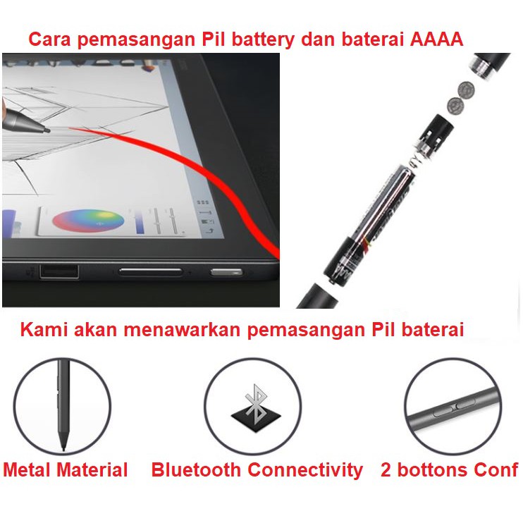 Lenovo Active Stylus Pen 2 Original free battery 4096 Tekanan