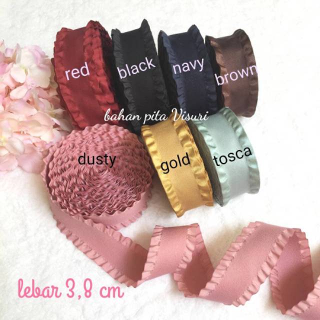 Pita Ruffle Satin 4 cm per yard (90 cm)