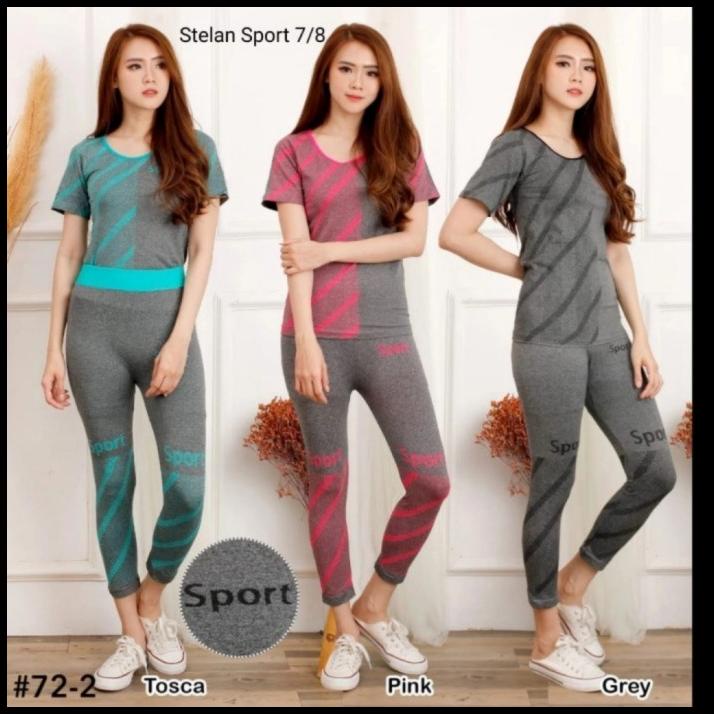 Setelan Baju Senam Aerobik/ Fitness Olahraga Import Wanita Terbaru