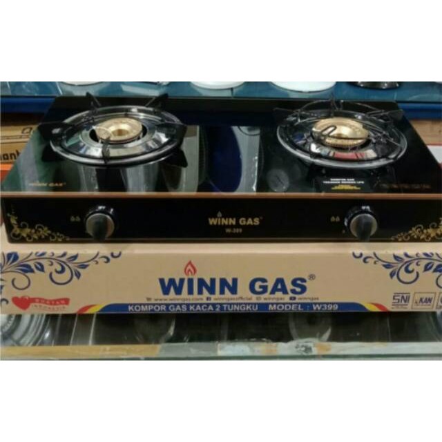 Kompor Gas 2 Tungku Kaca W399 Winn Gas